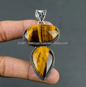 Colgante de ojo de tigre de Venta caliente colgante de plata de ley 925 colgante hecho a mano regalo para ella/él regalo de aniversario colgante de piedras preciosas - Product Image 1