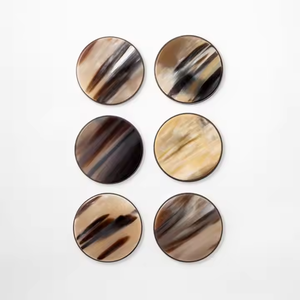 Natural Horn <b>Table</b> <b>Coasters</b> with Premium Finish Exclusive Handmade Drink <b>Coasters</b> in Buffalo Horn Decorative Horn <b>Coasters</b> for L - Product Image 2