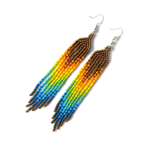 Boucles d'oreilles à franges perlées de haute qualité, bijoux à pampilles blanches, rouges et dorées, pour fêtes - Product Image 3