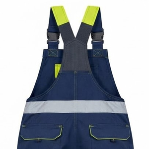 Plain Dyed Solid Color High Quality Bib And <b>Brace</b> Workwear <b>Trouser</b> Hi Visibility Reflective Overalls With Pockets - Product Image 3