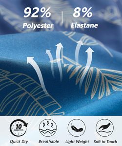 Pantalones cortos estampados para hombre, cintura elástica con cordón, playa, verano, informal, vacaciones, tropical, colorido, blanco, camiseta de verano para hombre - Product Image 3