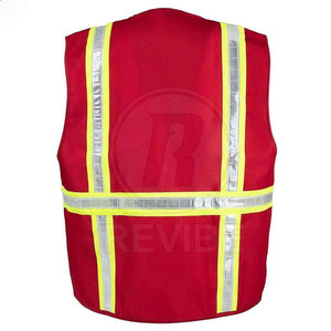Gilet de sécurité haute visibilité réfléchissant et respirant de qualité supérieure pour les travailleurs, avec logo personnalisé, en tissu polyester/nylon certifié, vêtements de travail - Product Image 4