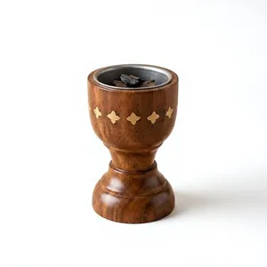 METAL LINE EXPORTS Handmade <b>Sandalwood</b> <b>Incense</b> Burner Holder Carved Metal Aromatherapy Diffuser Stand Brass Latch Eco-Friendly - Product Image 2