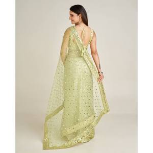 Saree ออกแบบกับลำดับและ dori ทำงานสำหรับงานปาร์ตี้สวมใส่ชุดพรอมสุดหรู - Product Image 2