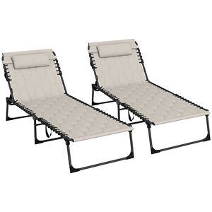 Set di Sdraio Reclinabili Regolabili per Esterni in Khaki, con Telaio in Alluminio e Corda, per Piscina: Versatilità e Comfort - Product Image 1