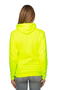 Sweat-shirt à capuche jaune fluo pour homme, coupe classique, couleur unie, pull décontracté en polaire avec poche avant et cordons de serrage blancs - Product Image 4