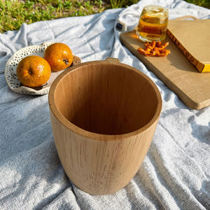 Tazas de Agua de Madera de Caucho al por Mayor con Asa, Tazas y Platillos para Té - Product Image 5