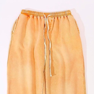 Pantalon de survêtement unisexe en molleton bouclette style streetwear, coupe ample et large, effet délavé vintage - Product Image 3