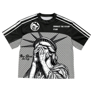 Custom Men's Boxy American Football Jersey High Quality 2026 V-Neck New Design Mesh Cropped American Football Jerseys in Blank - Product Image 1