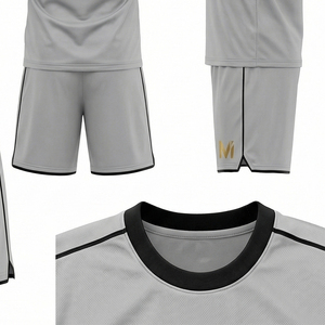 Tenue de football personnalisée imprimée par transfert thermique, ensemble respirant en polyester, avec logo d'équipe, numéro et nom personnalisables, vêtements de sport - Product Image 5