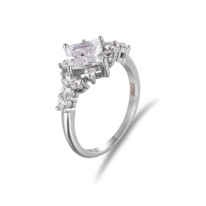 Women's Classic <b>Wedding</b> Luxury Vvs Diamond Engagement <b>Ring</b> 18K White Gold Customized Gemstone Party <b>Rings</b> - Product Image 3