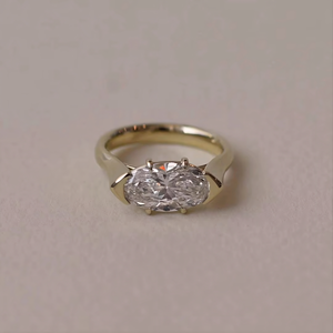 Anillo de Compromiso/Boda Vintage de Oro Amarillo de 14k con Diamante Cultivado en Laboratorio IGI/GIA, Unisex, Oro Blanco Fino para Aniversario, Ideal para Fiestas - Product Image 1