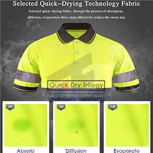 Camisetas Polo de Seguridad de Manga Corta con Alta Visibilidad Reflectante, Camisetas de Seguridad Reflectantes - Product Image 5