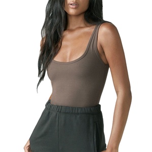 Personnalisé été Yoga blanc côtelé coton formation gilet blanc sans manches Sport Sexy Gym Fitness entraînement femmes culture débardeurs 2026 - Product Image 4