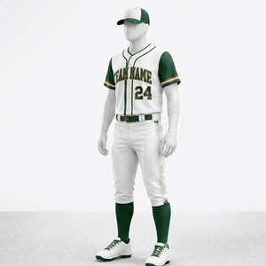Custom Baseball Uniform For <b>Men</b> Button Jersey And Matching Pants Team Sports Wear Lightweight Apparel For Training And Games - Product Image 2