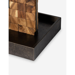 Juego de Mesa Cuatro en Raya de Madera Hecho a Mano con Bloques Negros y de Madera Natural en un Bandeja de Almacenamiento, Juego de Estrategia de Lujo - Product Image 3
