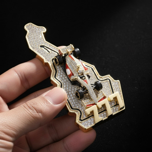 Colgante de Plata con Baño de Rodio y Diamante Cultivado en Laboratorio con Forma de Mapa de Fórmula 1, Personalizado, Regalo para Fanáticos de Carreras, Collar para Fiesta - Product Image 4