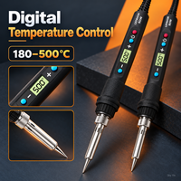 Fer à souder électrique numérique 80W, réglable 180-500°C, avec contrôle de température LCD, kit d'outils de réparation, multimètre, prise EU/US
