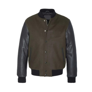 Custom <b>Waterproof</b> Spring Baseball Bomber Varsity <b>Jackets</b> for <b>Men</b> <b>Lightweight</b> Fleece Lining - Product Image 3