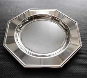 Plato de Metal Creativo de Alto Brillo, Forma Octogonal, Platos y Vajilla Plateados, Plato Decorativo para Servir Alimentos, para Eventos - Product Image 1