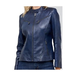 แจ็กเก็ตหนังแกะมีซิปของผู้หญิงเสื้อครอปหนังมีสไตล์ล่าสุดฤดูใบไม้ร่วงฤดูหนาว - Product Image 1