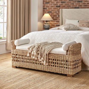 Farmhouse Seagrass Bench Patio for Living Room Modern Bohemian Entryway Bench Chair Home Furniture Made in Vietnam - Product Image 6