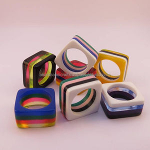 Wholesale Customized Best Quality Handcrafted High Polished Beautiful Colorful Fashion <b>Resin</b> <b>Ring</b> for Women Handmade in India - Product Image 2