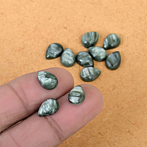 Indian Supplier High Quality Natural Seraphinite Green Pear Shape Loose Cabochon Gemstones For Jewelry Making At A <b>Cheap</b> Prices - Product Image 1
