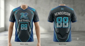 Maillot de sport personnalisé Club Gris Bleu Blanc Numéro 88 Respirant Séchage Rapide Uniforme de Jeu Vente en Gros Vêtements d'Usine - Product Image 1