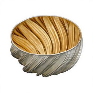 ชามไม้ทำมือ ดีไซน์มินิมอล ภายในเป็นไม้ ภายนอกสีเงิน สำหรับเสิร์ฟอาหารและเป็นของขวัญ - Product Image 1
