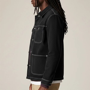 Custom Men's Classic Raw Denim Selvedge <b>Jacket</b> Long Sleeve ButtonFront Chest Pockets Casual Outerwear Eco-Friendly Waterproof - Product Image 3