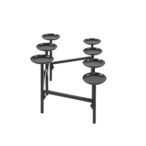 Candelabro Redondo de Metal Negro Moderno Hecho a Mano para Uso Religioso, Decoración del Hogar - Product Image 4