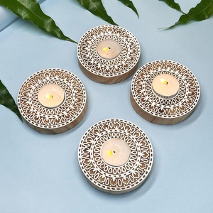 Bohemian Wooden Mandala <b>Tealight</b> <b>Holder</b> Artistic Candle Stand for Tabletop Decoration Meditation and Spiritual Spaces - Product Image 6