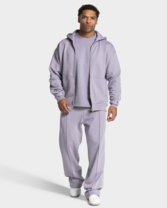OEM Custom Logo Lavender Wide Straight Leg Men's <b>Joggers</b> With Piping Cotton Breathable Men's Sweatpants Men's Pants & Trousers - Product Image 3