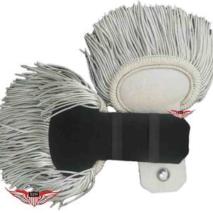 Flecos de hilo de plata de la mejor calidad para epaulettes franceses Napoleón, flecos de hilo de plata hechos a mano para hombro de uniforme - Product Image 3