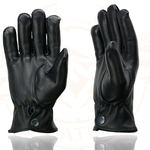 Gants de moto en cuir de vachette noir pour homme Samroz Sports - Product Image 2