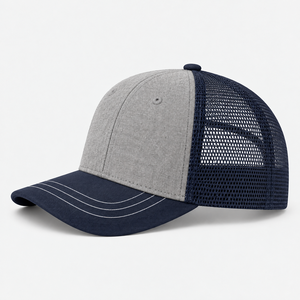Casquette Trucker Snapback Ajustable à 6 Panneaux avec Coutures Contrastantes, Visière Courbée, Maille Respirante – Casquettes Personnalisables - Product Image 3