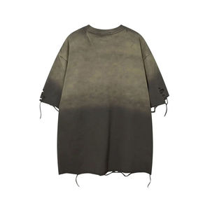T-shirt noir à manches courtes pour homme, col rond, coupe ajustée, détails de couture rouges, jersey décontracté en coton respirant, tricoté, longueur standard - Product Image 5