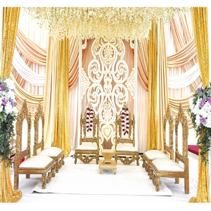 Increíble Mandap Decor Juego de sillas de boda Ceremonia de boda hindú Mandap Sillas Set Boda tradicional Vidhi Mandap Sillas EE. UU. - Product Image 1