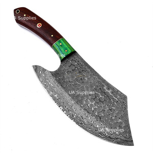 Cuchillo de carnicero de acero de Damasco forjado a mano UA Supplies, cuchillo de cocina de alta resistencia para chef, 1095 de alto contenido de carbono - Product Image 2