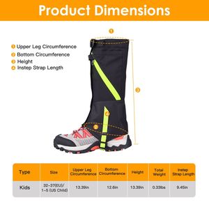 Polainas Impermeables para Botas de Nieve, Cubrepiernas para Caminar, Caza, Montañismo y Senderismo, Ropa para Actividades al Aire Libre - Product Image 2