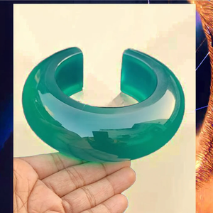 Model Large Epoxy Resin Eco-Friendly Bangle <b>Bracelet</b> Chunky <b>Stack</b> Summer Gift for Her - Product Image 6