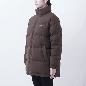 Blouson matelassé pour femme Hawk Eye, col montant, fermeture éclair sur le devant, long, chaud pour l'hiver, couleur unie, rembourrage épais en polyester - Product Image 3