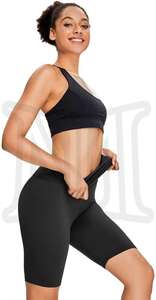 Meilleur prix personnalisé taille haute polyester athlétique Gym Biker Shorts pour les femmes Sexy mode Logo décoration approvisionnement en gros - Product Image 2