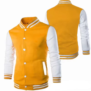 Custom Men's Varsity Jacket Premium Wool Blend Letterman Coat Rib Knit Collar Private Label OEM ODM Wholesale Outerwear - Product Image 6