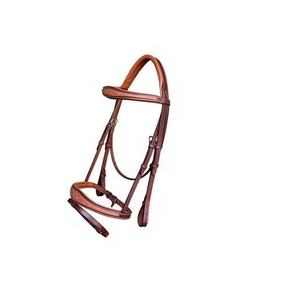 Bride de cheval en cuir fantaisie avec forme anatomique et bride de cheval en cuir réglable rembourrée souple en gros bride en cuir véritable - Product Image 1