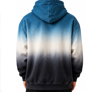 Sudadera con capucha para hombre, teñida por inmersión, 100% algodón, forro polar suave, estilo casual urbano, con cordón ajustable, fabricante de ropa al por mayor de primera calidad. - Product Image 3