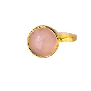 92.5เงินสเตอร์ลิงสีทองแหวนพลอยพลอยสีชมพูเจียระไนแบบเหลี่ยมเพชรพลอยธรรมชาติสีชมพู - Product Image 1