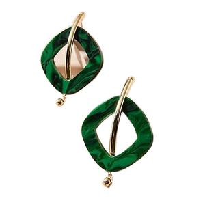 สีเขียวการออกแบบใหม่ที่ทำด้วยมือที่มีคุณภาพที่ดีที่สุดต่างหูระเหิดรอบต่างหูสำหรับผู้หญิงแฟชั่น - Product Image 1