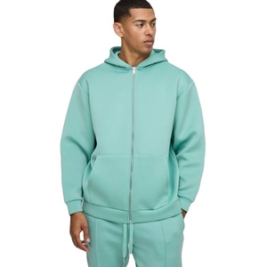 Sweat à capuche pour homme en coton 100% lourd, uni, coupe classique, avec logo personnalisé et tissu polaire - Product Image 1